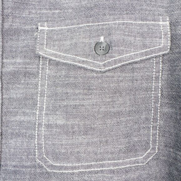 Woolrich Atlas Short Sleeve Button Front Shirt Mens XL Charcoal Cotton Pockets - Picture 8 of 12